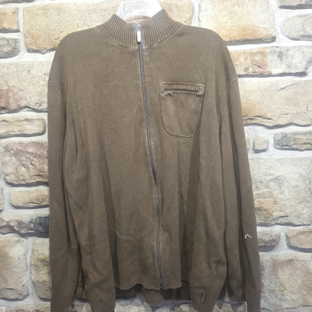 Woolrich Men's Tan Full-Zip Cardigan